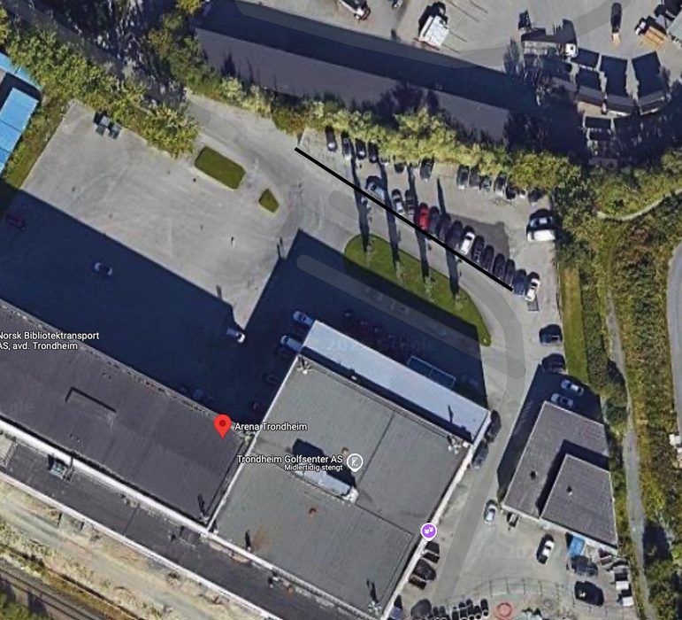 Kart over avmerket område på Trondheim-anlegget